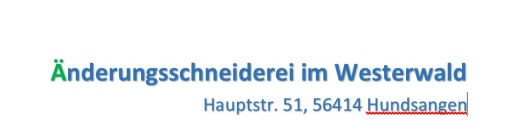 Änderungsschneiderei im Westerwald
